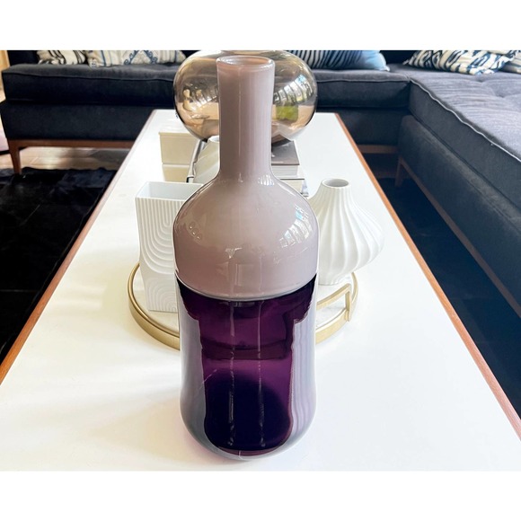 Modern Lavender and Amethyst Mouth Blown Glass Vase - Picture 7 of 8